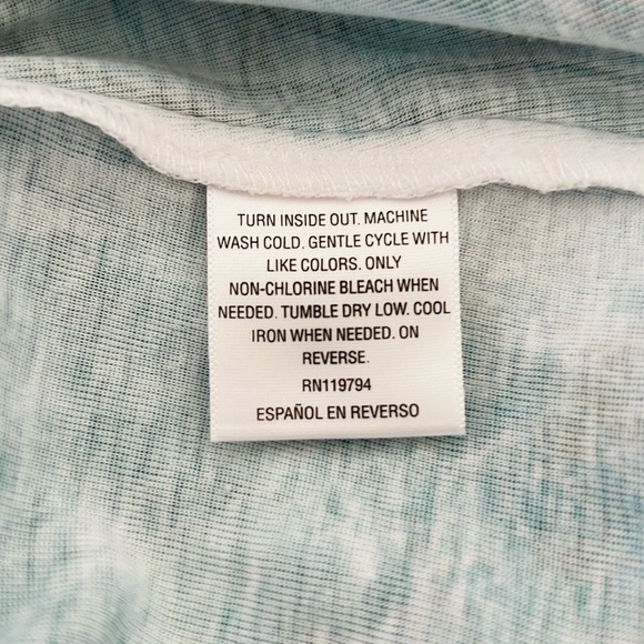 Style & Co / Teal & White~Floral Design Top With Embellishment - Picture 7 of 9